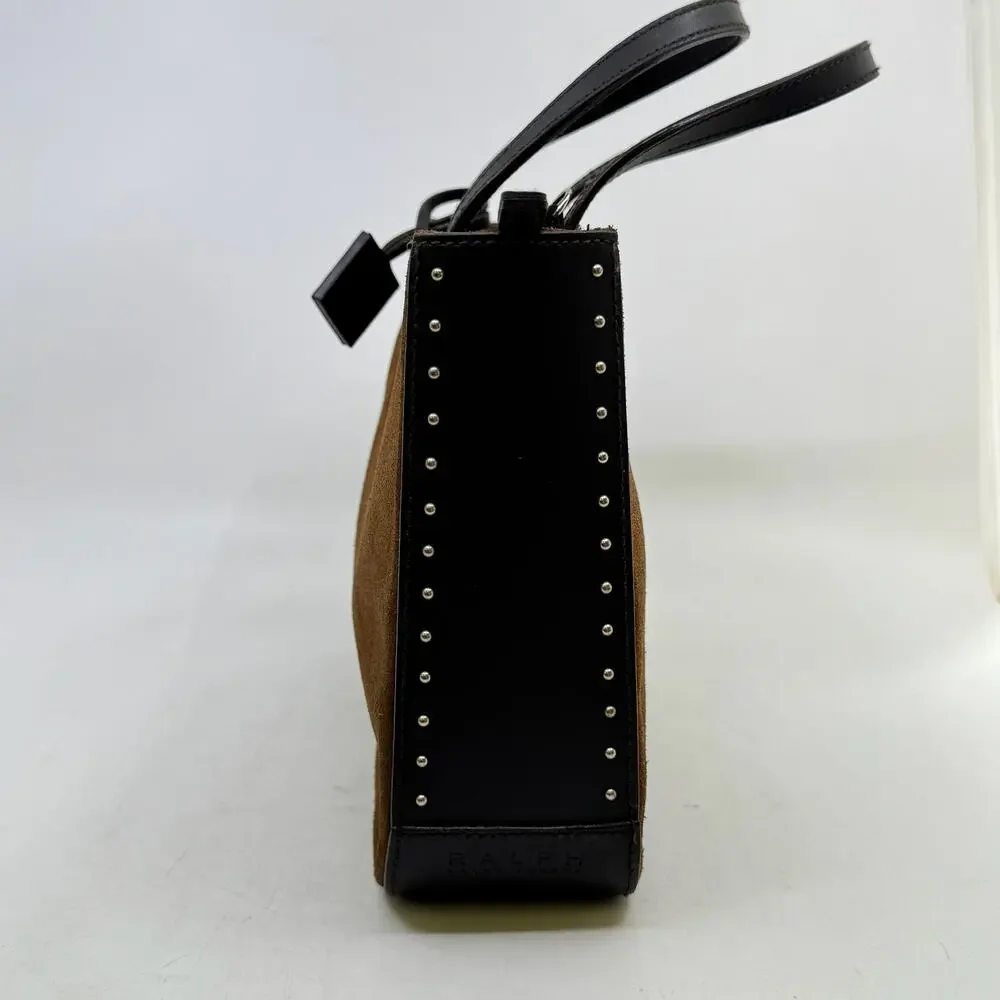RALPH by Ralph Lauren Brown Suede Studded Mini Tote Handbag - Picture 3 of 9